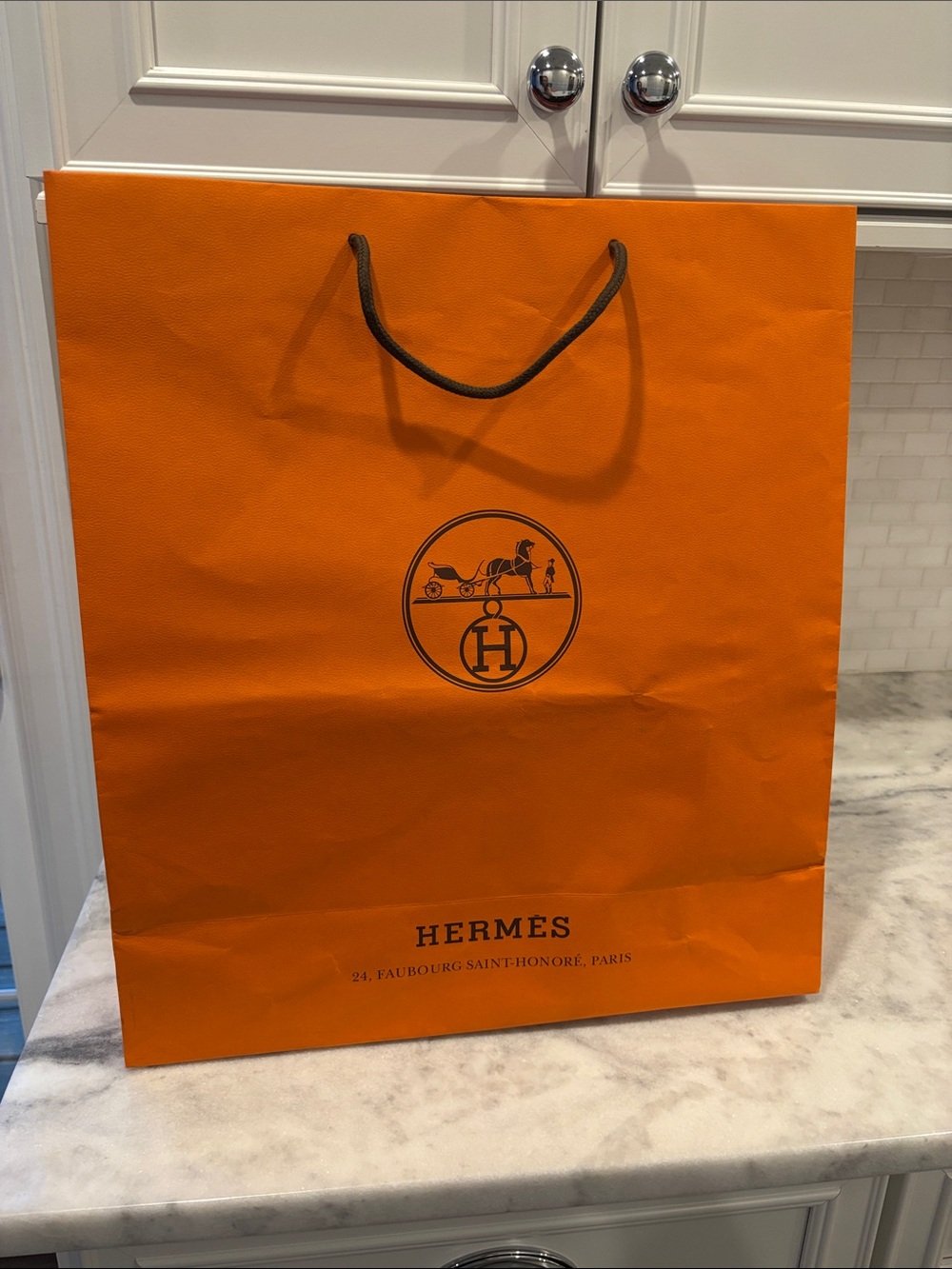 HERMES Orange Gift/Shopping Bag